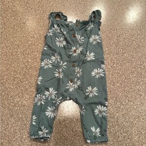 Carter's Green Floral Jumpsuit
